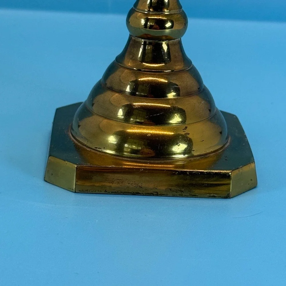 VTG Brass TaperBeehive Candle Holder Medium‎ Victorian Regency Dark Academia Art
